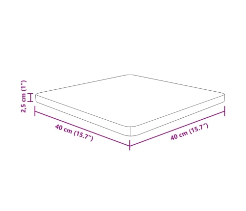 Tablero de mesa cuadrada madera roble marrón claro 40x40x2,5 cm