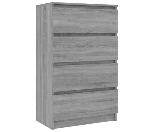 Aparador de madera contrachapada Sonoma gris 60x35x98,5 cm