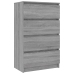 Aparador de madera contrachapada Sonoma gris 60x35x98,5 cm