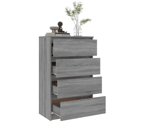 Aparador de madera contrachapada Sonoma gris 60x35x98,5 cm