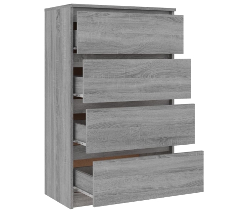 Aparador de madera contrachapada Sonoma gris 60x35x98,5 cm