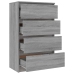 Aparador de madera contrachapada Sonoma gris 60x35x98,5 cm