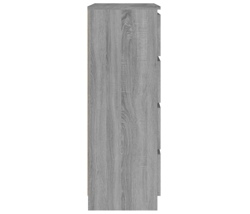 Aparador de madera contrachapada Sonoma gris 60x35x98,5 cm