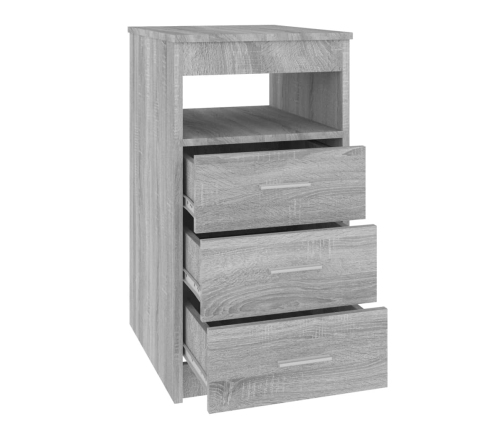 Cajonera de madera contrachapada gris Sonoma 40x50x76 cm