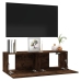 Mueble de TV madera contrachapada roble ahumado 100x30x30 cm