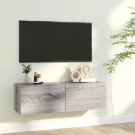 Mueble para TV madera contrachapada gris Sonoma 100x30x30 cm