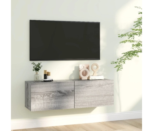 Mueble para TV madera contrachapada gris Sonoma 100x30x30 cm