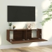 vidaXL Mueble pared TV madera contrachapada roble marrón 100x30x30 cm