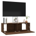 vidaXL Mueble pared TV madera contrachapada roble marrón 100x30x30 cm