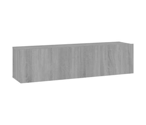 Mueble pared TV madera contrachapada gris Sonoma 120x30x30 cm