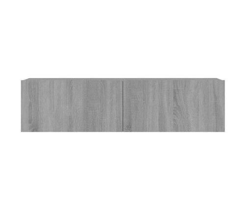 Mueble pared TV madera contrachapada gris Sonoma 120x30x30 cm