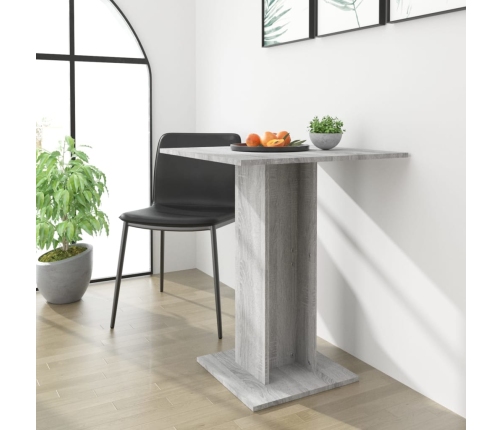 Mesa de bistró madera contrachapada gris Sonoma 60x60x75 cm