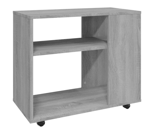 vidaXL Mesa auxiliar madera contrachapada gris Sonoma 70x35x55 cm