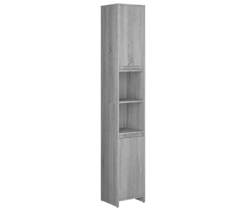 Armario de baño madera contrachapada gris Sonoma 30x30x183,5 cm