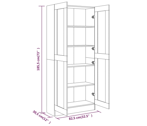 vidaXL Estantería madera contrachapada roble ahumado 82,5x30,5x185,5cm