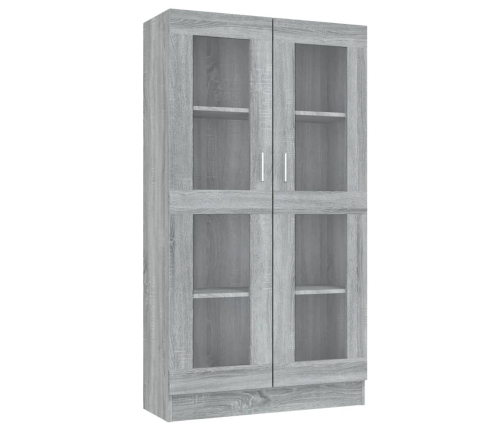 Vitrina madera contrachapada gris Sonoma 82,5x30,5x150 cm