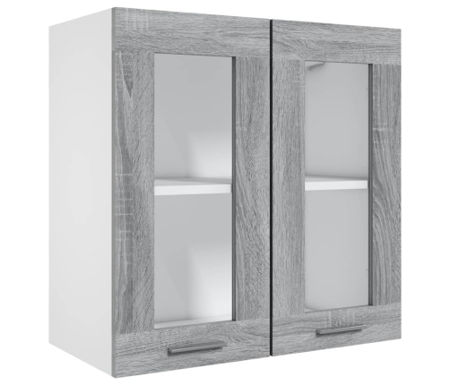 Armario colgante vidrio madera gris Sonoma 60x31x60 cm