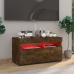 Mueble de TV con luces LED roble ahumado 75x35x40 cm