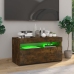 Mueble de TV con luces LED roble ahumado 75x35x40 cm