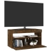 Mueble de TV con luces LED roble ahumado 75x35x40 cm