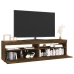 Mueble de TV con luces LED 2 uds roble ahumado 75x35x40 cm