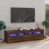 Mueble de TV con luces LED 2 uds roble ahumado 75x35x40 cm