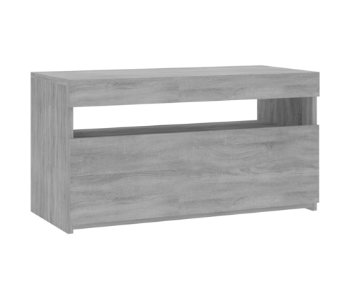 Mueble de TV con luces LED gris Sonoma 75x35x40 cm