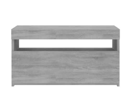 Mueble de TV con luces LED gris Sonoma 75x35x40 cm