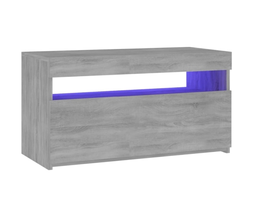 Mueble de TV con luces LED gris Sonoma 75x35x40 cm