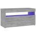 Mueble de TV con luces LED gris Sonoma 75x35x40 cm