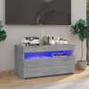 Mueble de TV con luces LED gris Sonoma 75x35x40 cm