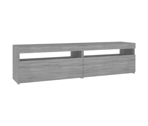 Mueble de TV con luces LED 2 uds gris Sonoma 75x35x40 cm