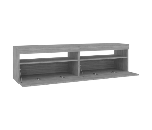 Mueble de TV con luces LED 2 uds gris Sonoma 75x35x40 cm