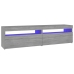 Mueble de TV con luces LED 2 uds gris Sonoma 75x35x40 cm