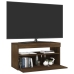 Mueble de TV con luces LED roble marrón 75x35x40 cm