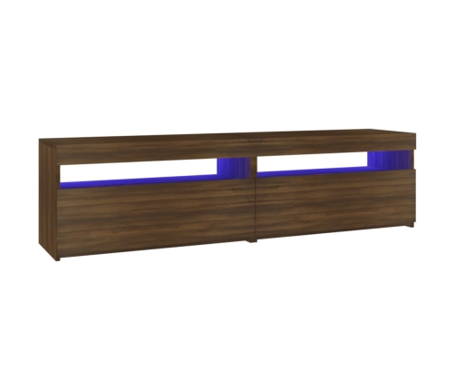 vidaXL Mueble de TV con luces LED 2 uds roble marrón 75x35x40 cm