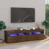 Mueble de TV con luces LED 2 uds roble marrón 75x35x40 cm