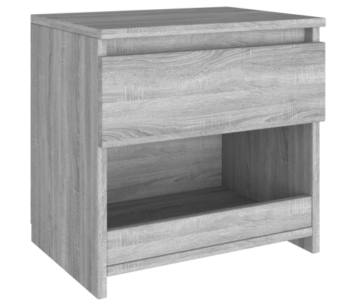 Mesita de noche de madera contrachapada gris Sonoma 40x30x39cm