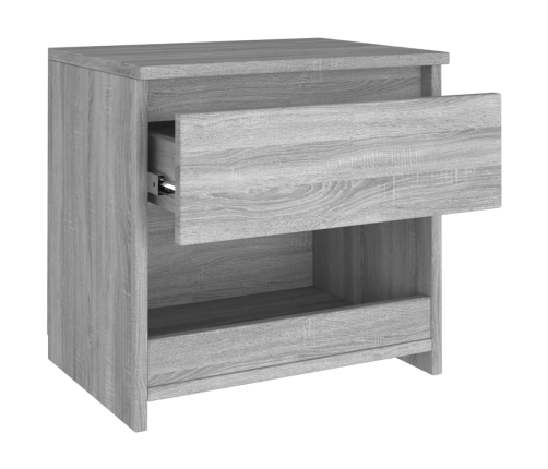 Mesita de noche de madera contrachapada gris Sonoma 40x30x39cm