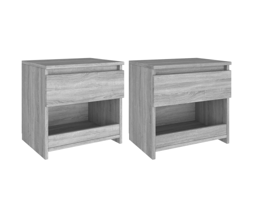 Mesitas noche 2 uds madera contrachapada gris Sonoma 40x30x39cm