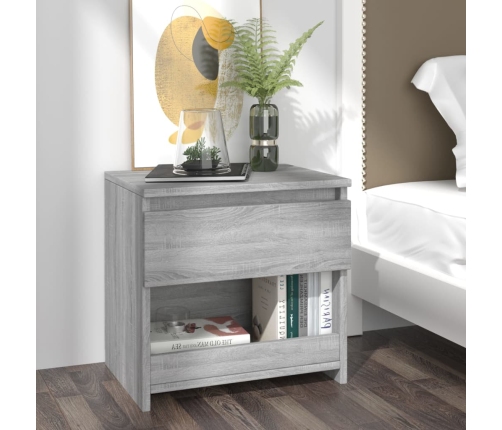 Mesitas noche 2 uds madera contrachapada gris Sonoma 40x30x39cm