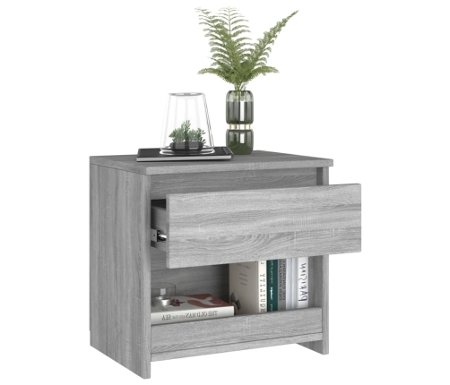 Mesitas noche 2 uds madera contrachapada gris Sonoma 40x30x39cm