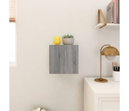 Mueble para TV de pared gris Sonoma 30,5x30x30 cm