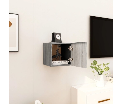 Mueble para TV de pared gris Sonoma 30,5x30x30 cm