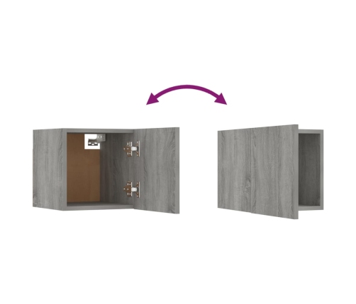 Muebles para TV de pared 2 uds gris Sonoma 30,5x30x30 cm