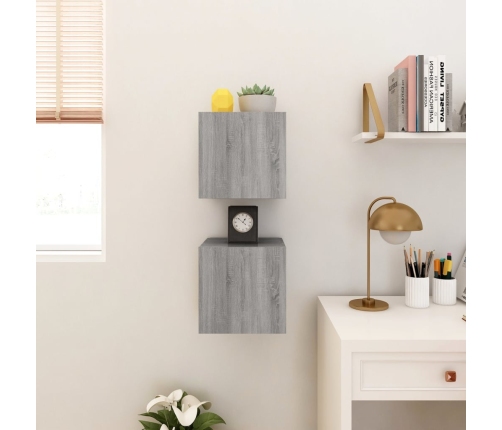 Muebles para TV de pared 2 uds gris Sonoma 30,5x30x30 cm