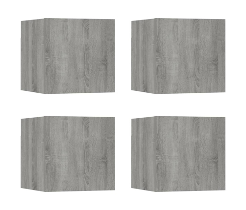 Muebles para TV de pared 4 uds gris Sonoma 30,5x30x30 cm