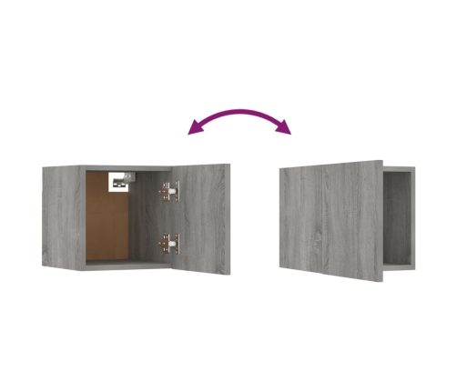 Muebles para TV de pared 4 uds gris Sonoma 30,5x30x30 cm