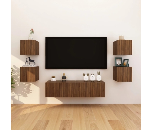 Mueble para TV de pared roble marrón 30,5x30x30 cm