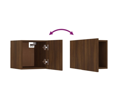 Mueble para TV de pared roble marrón 30,5x30x30 cm